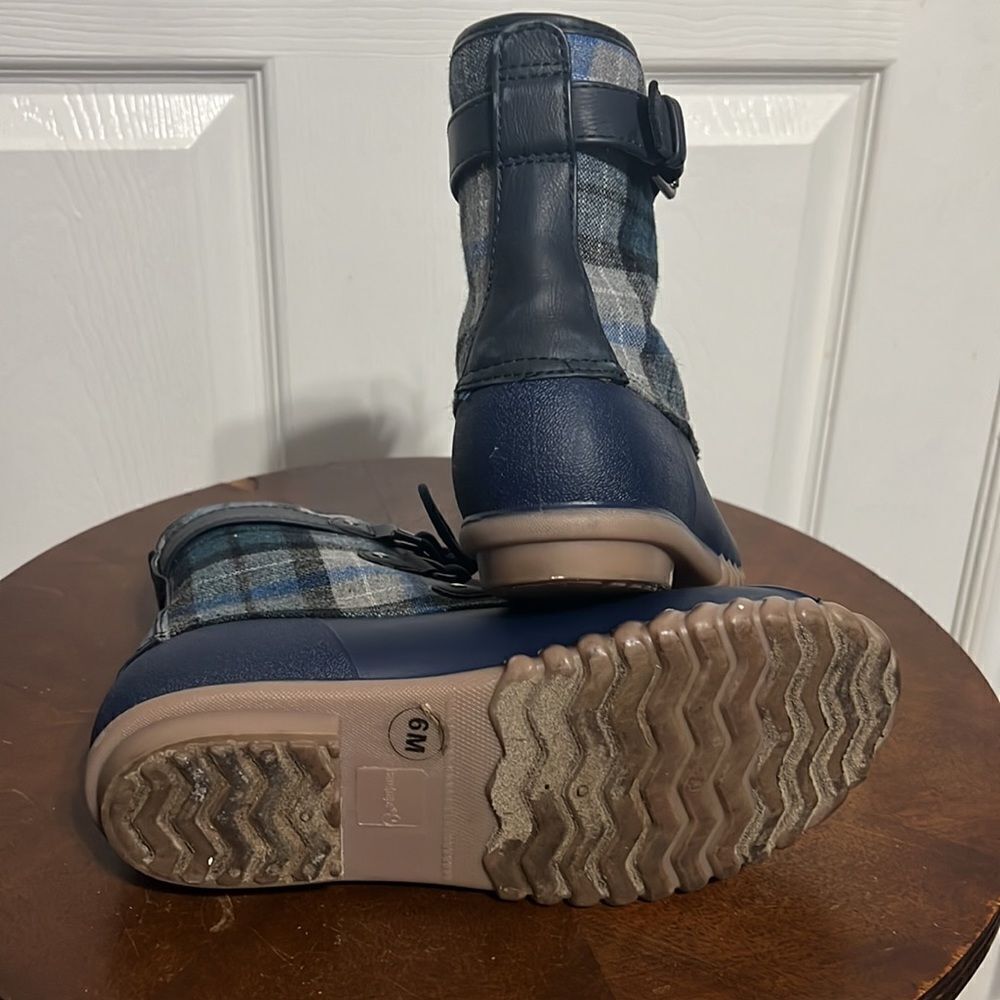 🔥🔥 BEARTRAPS “FAHN” Rain / Winter Snow Duck BOOTS - Navy - Women Sz 6M - EUC - Picture 10 of 11